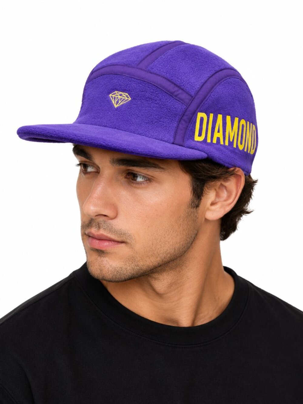 DIAMOND SUPPLY CO. Micro Brilliant Polar Fleece Camper Cap Hat NWOT 5 Panel